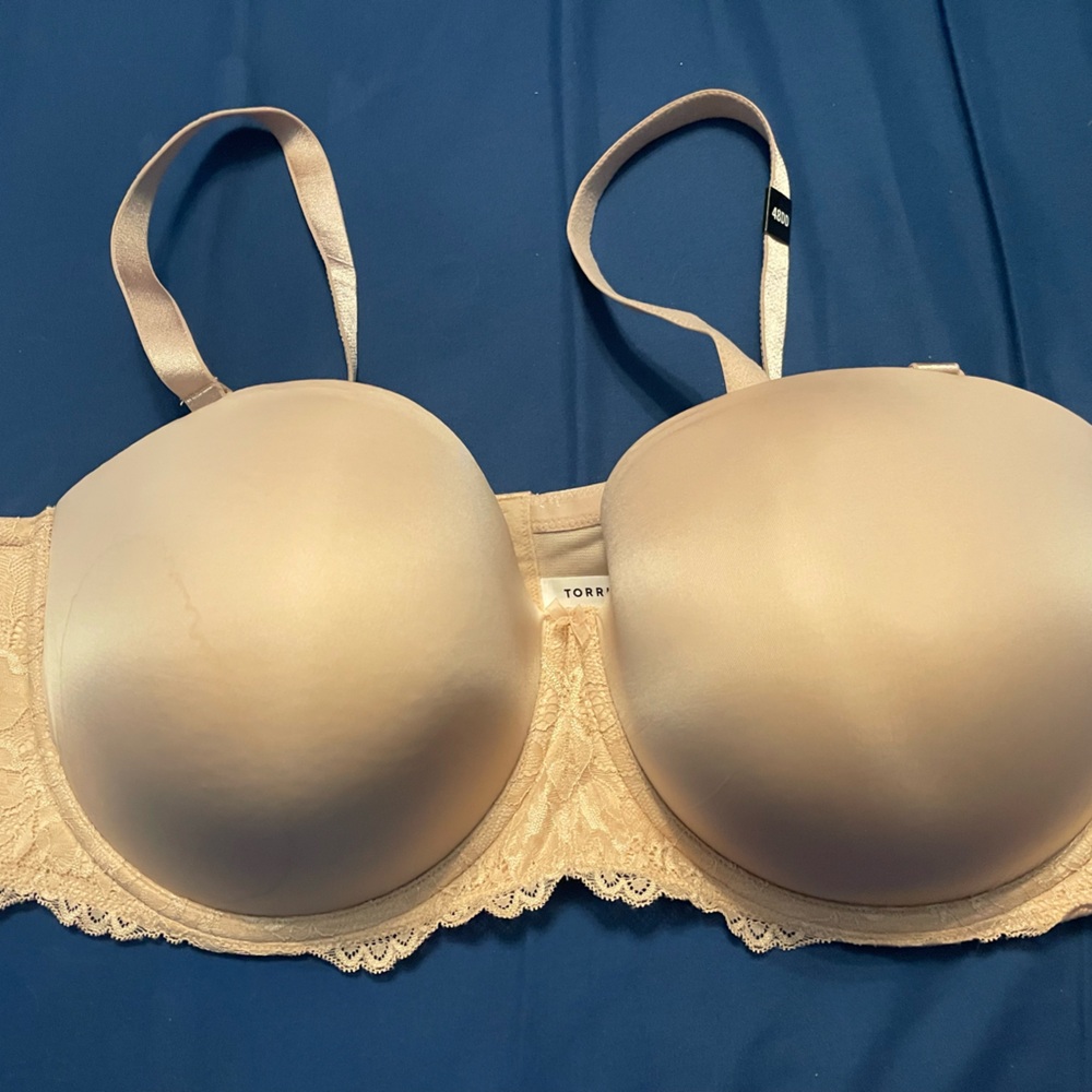 Torrid Beige Lace Trim Bra